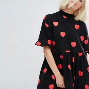 Lazy oaf black heart babydoll dress